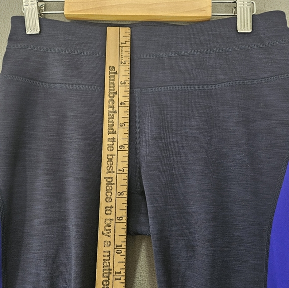 Athleta Athletic Womens Crop Leggings Capris Small S Blue Colorblock Pockets - Picture 5 of 9